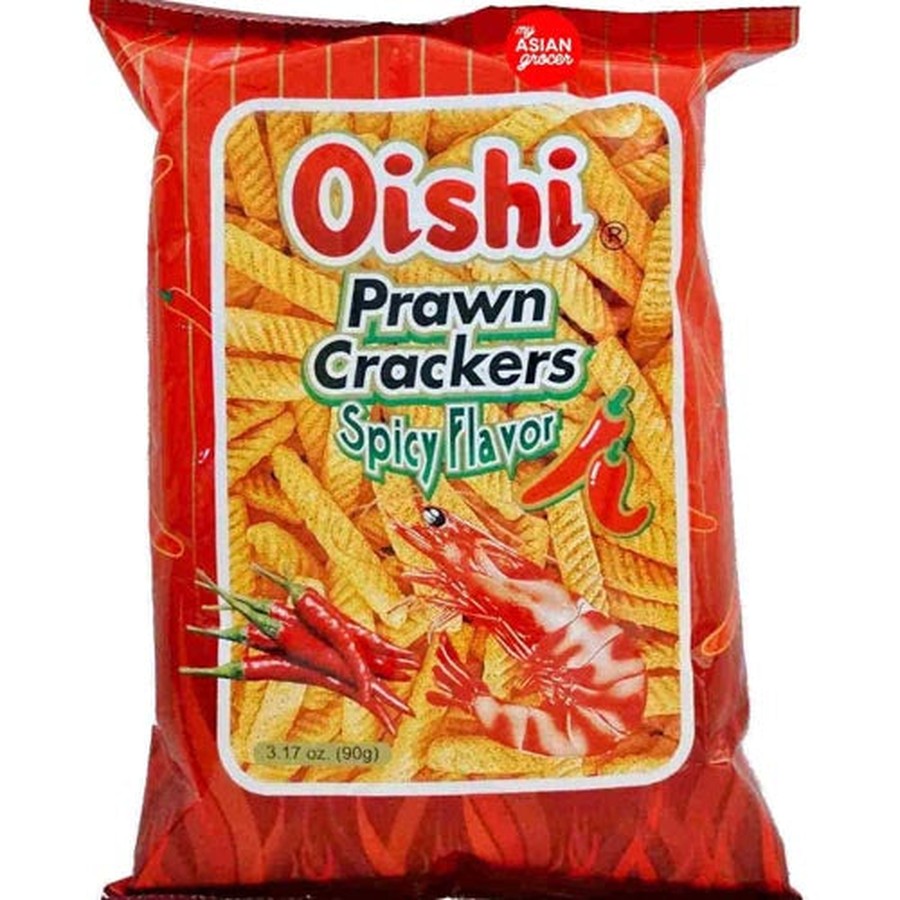 Oishi Prawn Crackers Spicy Flavor — product photo